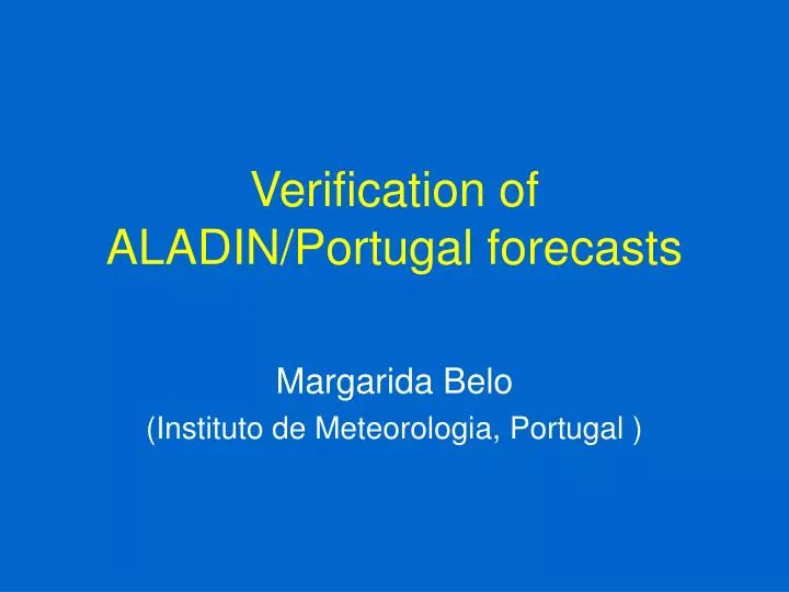 verification of aladin portugal forecasts