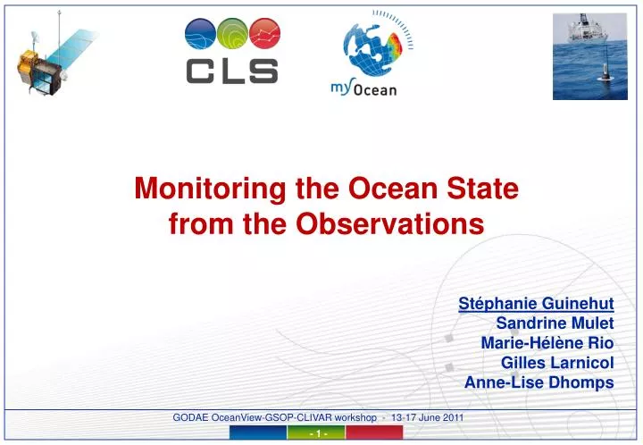 monitoring the ocean state from the observations