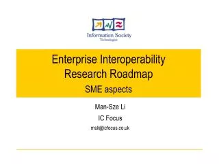 Enterprise Interoperability Research Roadmap SME aspects