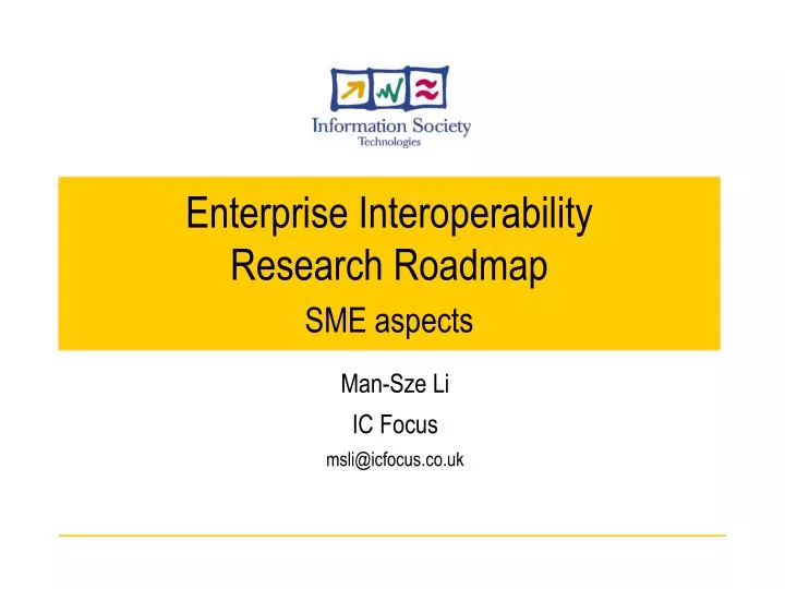 enterprise interoperability research roadmap sme aspects
