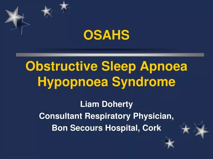 osahs obstructive sleep apnoea hypopnoea syndrome