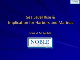 Sea Level Rise &amp; Implication for Harbors and Marinas