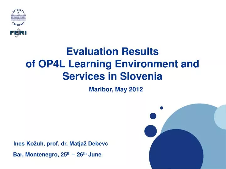evaluation results of op4l learning environment and services in slovenia