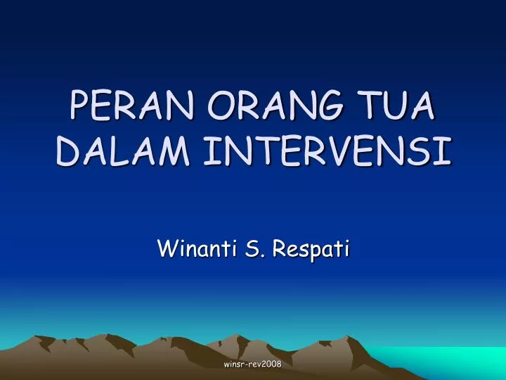 peran orang tua dalam intervensi