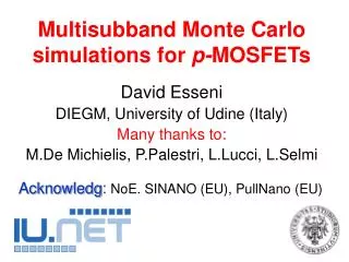 Multisubband Monte Carlo simulations for p- MOSFETs