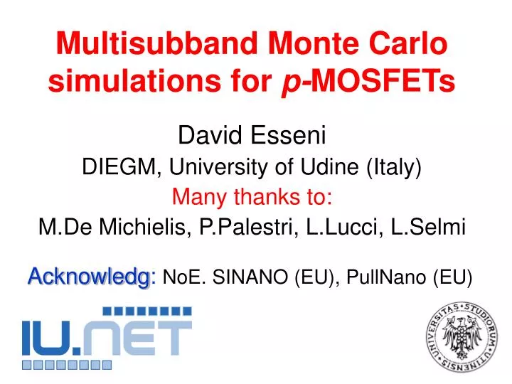 multisubband monte carlo simulations for p mosfets