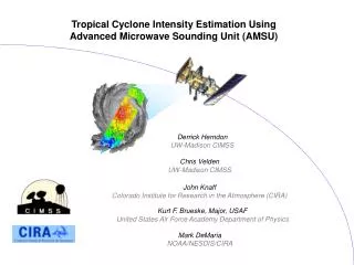 Tropical Cyclone Intensity Estimation Using Advanced Microwave Sounding Unit (AMSU)
