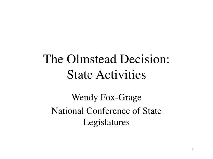 the olmstead decision state activities