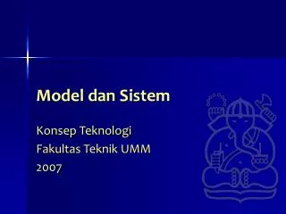 model dan sistem