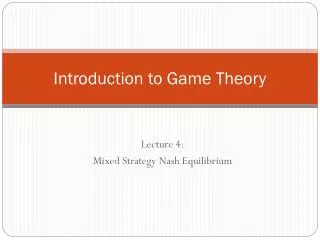 introduction to game theory