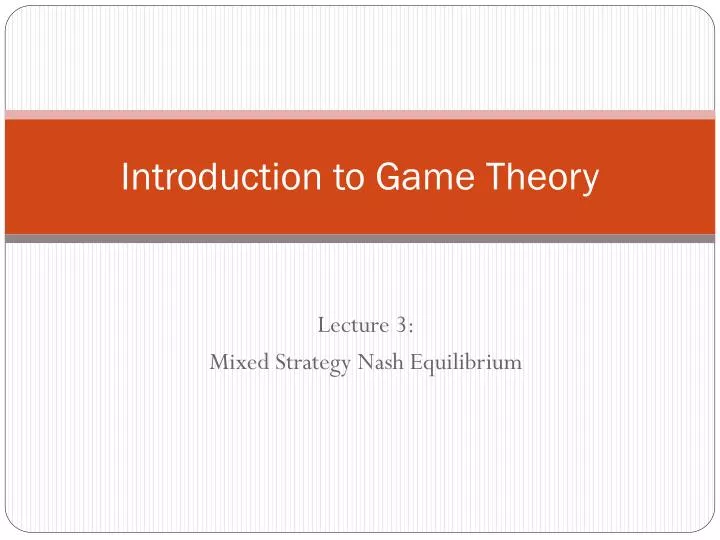 introduction to game theory