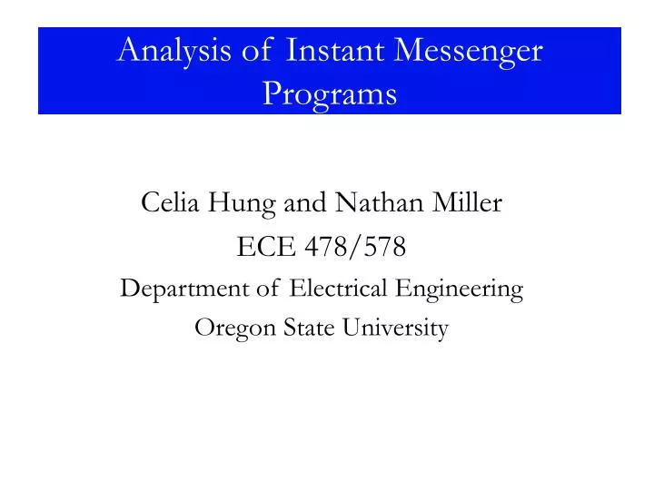 analysis of instant messenger programs
