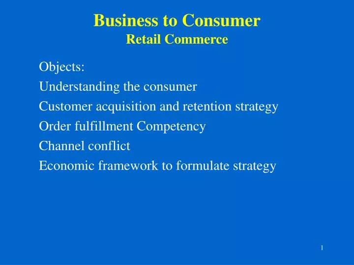 business to consumer retail commerce