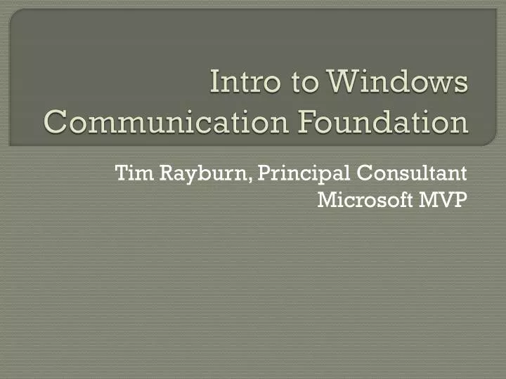 intro to windows communication foundation