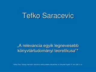 a relevancia egyik legnevesebb k nyvt rtudom nyi teoretikusa