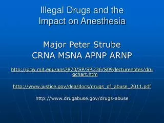 Illegal Drugs and the Impact on Anesthesia