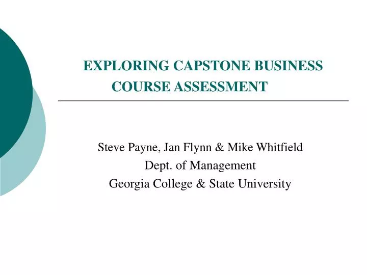 exploring capstone business course assessment