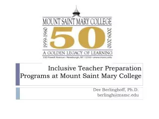 Inclusive Teacher Preparation Programs at Mount Saint Mary College
