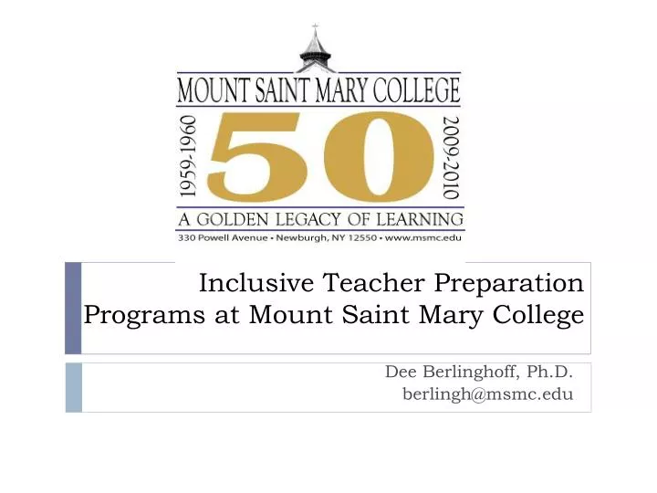 inclusive teacher preparation programs at mount saint mary college