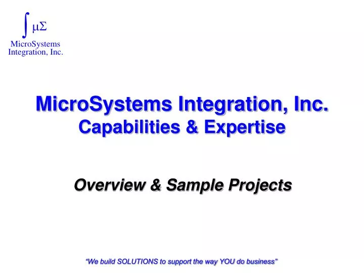 microsystems integration inc capabilities expertise