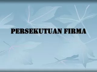 persekutuan firma