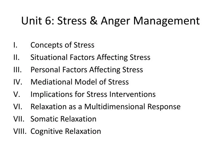 unit 6 stress anger management