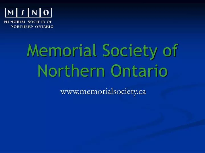 memorial society of northern ontario