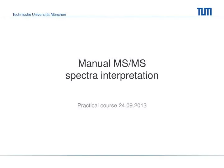 manual ms ms spectra interpretation