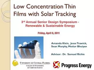 Low Concentration Thin Films with Solar Tracking
