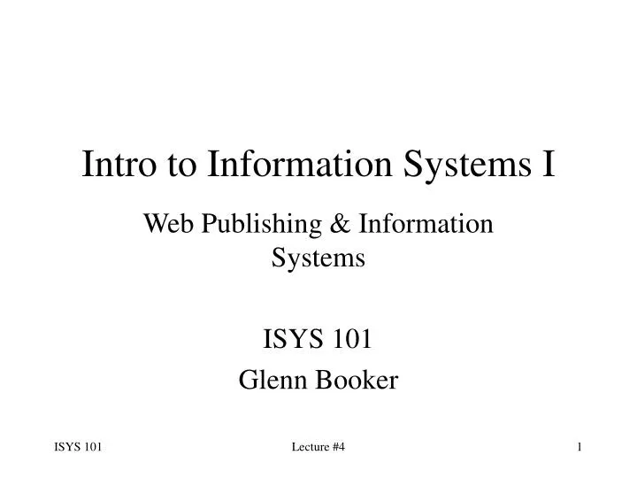 intro to information systems i