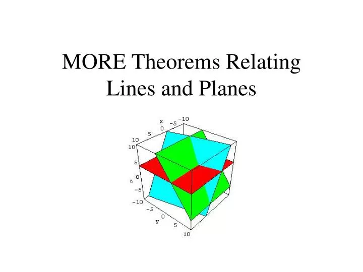 more theorems relating lines and planes