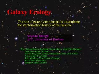 Galaxy Ecology