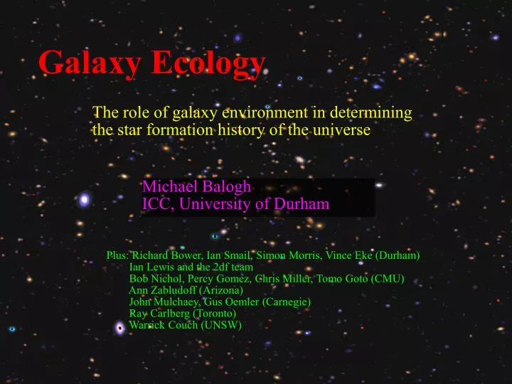 galaxy ecology
