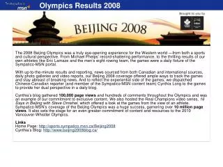 Olympics Results 2008