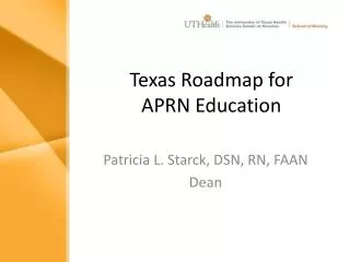 Texas Roadmap for APRN Education