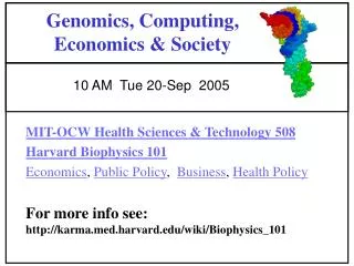 Genomics, Computing, Economics &amp; Society
