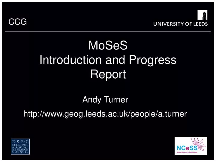 moses introduction and progress report