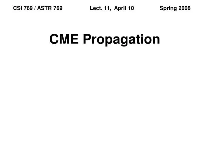 cme propagation