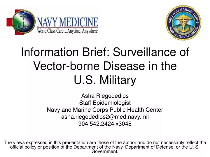 information brief surveillance of vector borne disease in the u s military