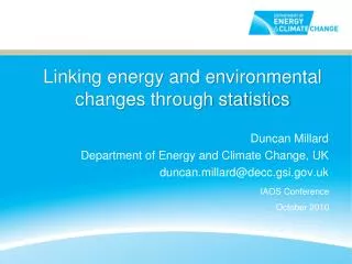 Linking energy and environmental changes through statistics