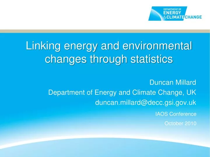 linking energy and environmental changes through statistics