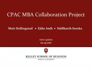 CPAC MBA Collaboration Project