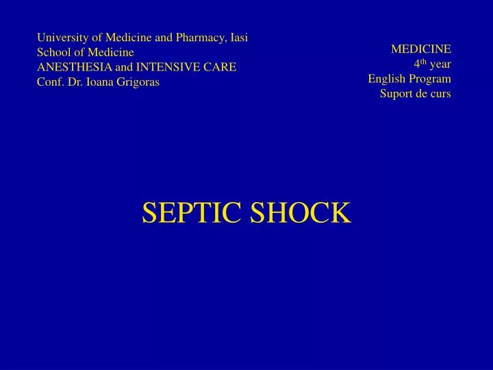 PPT - SEPTIC SHOCK PowerPoint Presentation, free download - ID:4372455