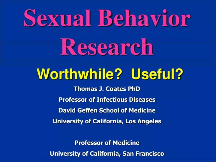 sexual behavior research