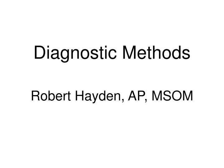 diagnostic methods