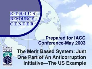 Prepared for IACC Conference-May 2003
