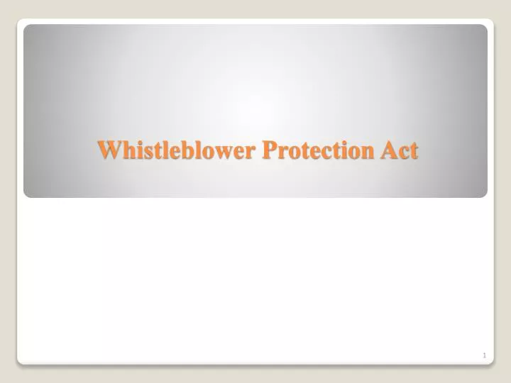whistleblower protection act