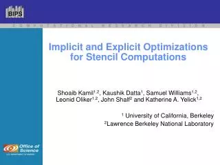 Implicit and Explicit Optimizations for Stencil Computations