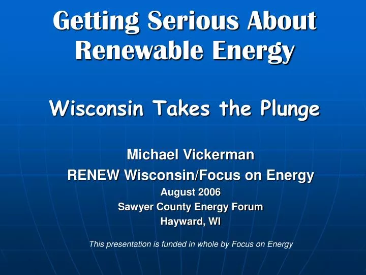 getting serious about renewable energy wisconsin takes the plunge