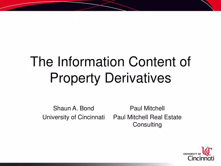 the information content of property derivatives